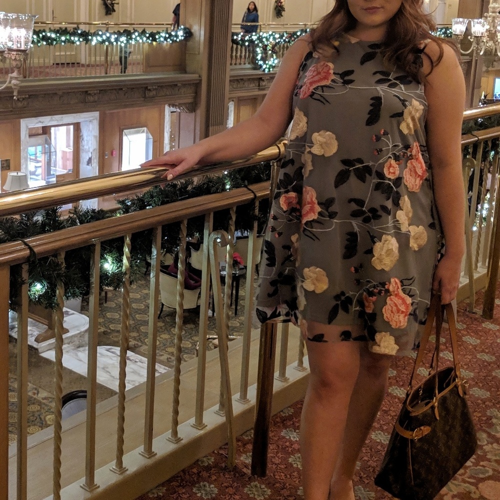 Floral Dress Gray